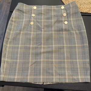 H&M Plaid Button-Detail mini Skirt